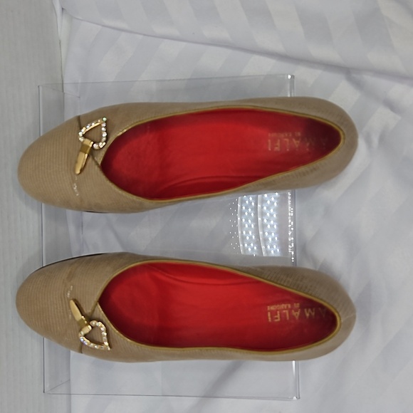 AMALFI BY RANGONI SLIP ON WEDGE SHOE SIZE 8 IN BIEGE/ TAN - Picture 3 of 9